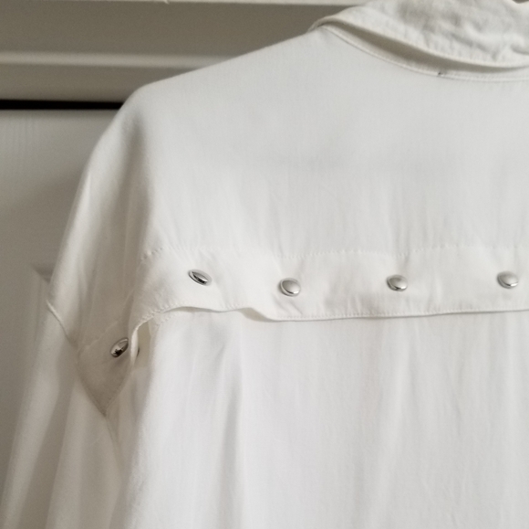 Diesel studded button up cropped white shirt - Picture 2 of 8
